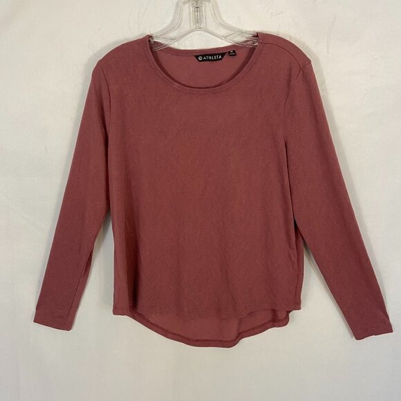 Athleta Long Sleeve Activewear Top Women's Size M Workout Shirt Open Back Purple - Picture 1 of 6